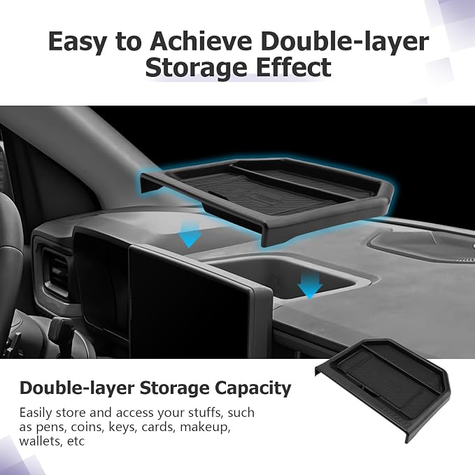 LUWU for 2025 2026 Maverick Dashboard Storage Tray 2026 Maverick XL/XLT/Larita/Tremor/Lobo 12.3-inch Behind Screen Organizer Center Console Display Box Dash Tray Maverick 2026 (Only for 12.3" Screen)