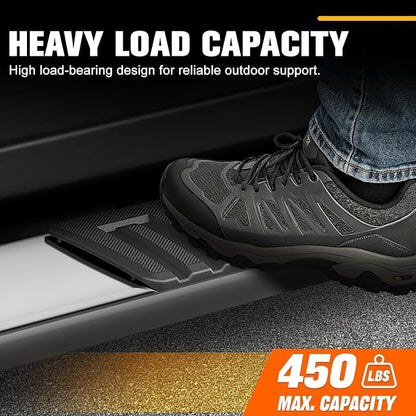 6.7" Running Boards Side Steps for Truck Compatible with 2007-2019 Chevy Silverado/GMC Sierra 1500 2500HD 3500HD Extended Cab, Stainless Steel Flat Side Steps Nerf Bars, Chrome