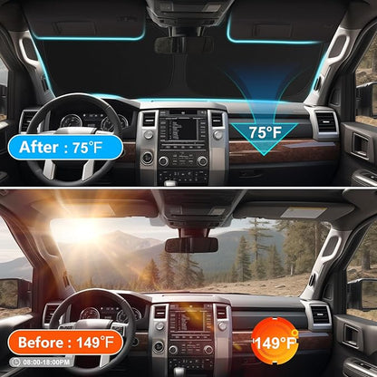 for Toyotа RAV4 2019-2023 2024 2025 2026 Windshield Sun Shade Custom Fit RAV-4 SUV TRD Off-Road, LE XLE Premium Limited Foldable RAV4 Sunshade, UV Block & Protector Rav4 Accessories