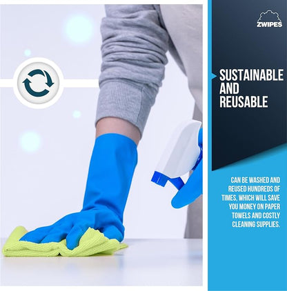 Zwipes Microfiber Cleaning Cloths (36 Pack) Assorted Color