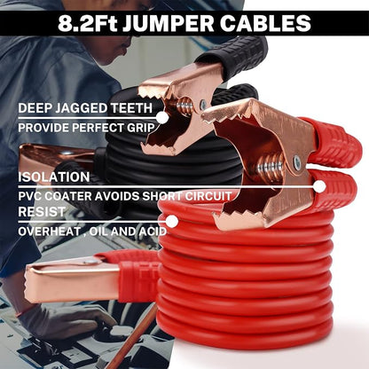 Car Roadside Emergency Kit with Battery Jumper Cables,Car Accessories for Men or Women,Automotive Safety Kit for Car,Vehicle, Truck or SUV,Gifts for Men or Him, Orange