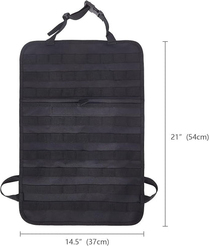 BXBXHD 6 Pack Tactical Truck Organizer Back Seat Storage Car Seat Storage Bag Molle Panels for vehicles, Car and SUV with Lots of Handy Compartments (Black)