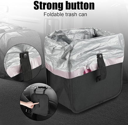 Amiss Foldable Trash Can, Collapsible Garbage Bag for Car, Hanging Waterproof Leakproof Storage Bag, Automotive Interior Accessories, Multifunctional (2 Gallon)