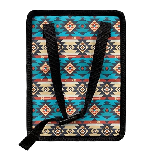 Aztec Tribal Geometric Pattern Car Trash Can with Lid and Zipper Portable Foldable Ethnic Style Trash Bin for Car Interior Accessories Multipurpose Garbage Can Bags Storage Organizer