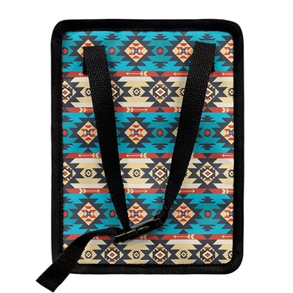 Aztec Tribal Geometric Pattern Car Trash Can with Lid and Zipper Portable Foldable Ethnic Style Trash Bin for Car Interior Accessories Multipurpose Garbage Can Bags Storage Organizer