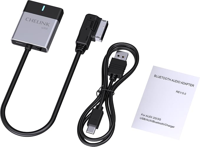 Bluetooth 5.0 Car Adapter for Audi MMI 3G & 2G AMI, Wireless Audio Receiver, Compatible with VW MDI and Mercedes Media Interface