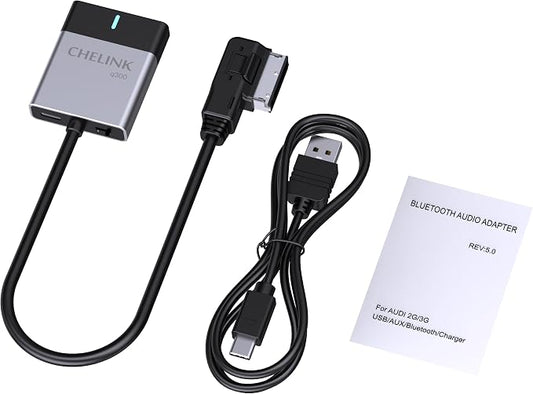 Bluetooth 5.0 Car Adapter for Audi MMI 3G & 2G AMI, Wireless Audio Receiver, Compatible with VW MDI and Mercedes Media Interface