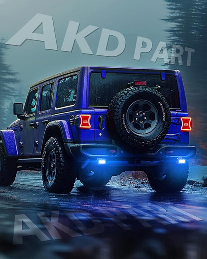 Blue LED Pods, AKD Part 3" 40W Diffused CREE LED Pod Lights Blue Boat Light Bars Fishing Chase Emergency Safety Signal Trailer Lights for Boat Truck Pickup Tractor Van UTV
