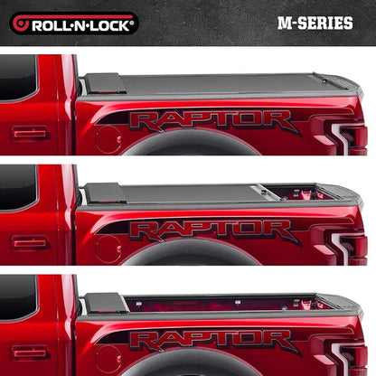 RealTruck Roll-N-Lock M-Series Retractable Truck Bed Tonneau Cover | LG223M | Fits 2019 - 2025 Chevy/GMC Silverado/Sierra, works w/ MultiPro/Flex tailgate (w/o Carbon Pro Bed) 5' 10" Bed (69.9")