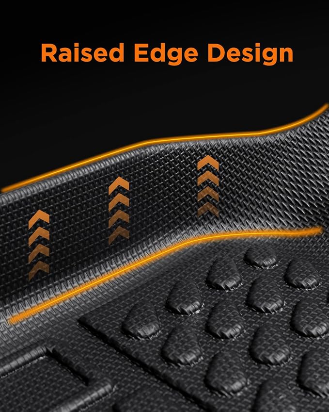 All Weather Car Floor Mats for Mazda CX5: 2013 2014 2015 2016 (1st Gen), Automotive Cargo Liner Full Set Accessory, Cutsom Fit for Mazda CX-5 SUV Tray Carpet Black Rubber Accessories Trunk Mat