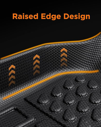 All Weather Car Floor Mats for Mazda CX5: 2013 2014 2015 2016 (1st Gen), Automotive Cargo Liner Full Set Accessory, Cutsom Fit for Mazda CX-5 SUV Tray Carpet Black Rubber Accessories Trunk Mat