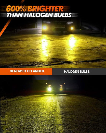 SEALIGHT 9006 LED Fog Light Bulbs Yellow, 600% Brightness 9006 HB4 LED Fog Light, 3000K Amber Strong Penetration 9006 Fog Light Led Bulb Yellow Replacement for Cars,Trucks(Pack of 2)