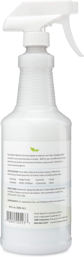 Fresh Wave IAQ Commercial Odor Eliminating Air & Surface Spray with Trigger, 32 Fl. Oz. | Safer Odor Relief | Natural Plant-Based Odor Eliminator | Odor Absorber for Home or Commercial Areas