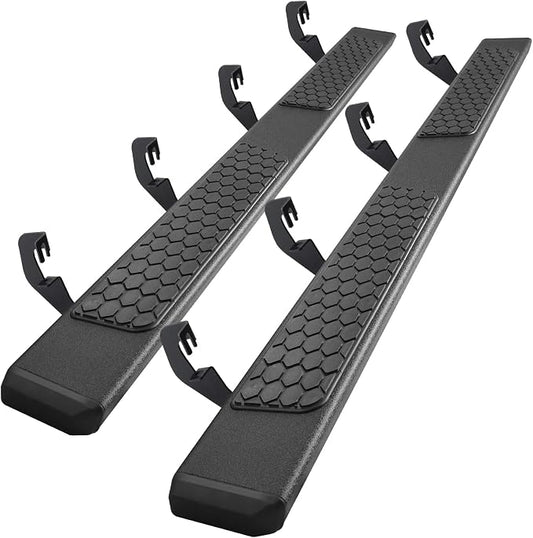 COMNOVA Side Steps Running Boards Compatible with 2007-2018 Chevy Silverado/Sierra 1500 2500 3500 Crew Cab & 2019 1500LD 2500HD 3500HD Crew Cab. 6.5 Inches Rock Sliders Truck Side Steps Step Bars.