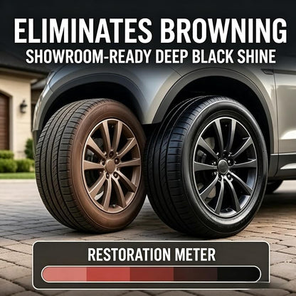 Premium Tire Coating & Trim Restorer, Tire Coating Paste Rapid Acting, Ceramic Tire Coating Bring Back Deep Black Shine to Rubber Plastic, Long-Lasting UV Protection (5PCS)