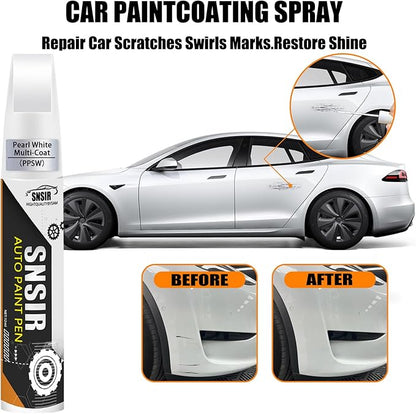 Car Touch up Paint(Pearl White Multi-Coat(PPSW)) Compatible with Tesla Model Y/3/X/S, Car Paint Pen Scratch Repair Two-In-One Touch Up Paint, Premium Car Scratch Remover for Deep Scratches