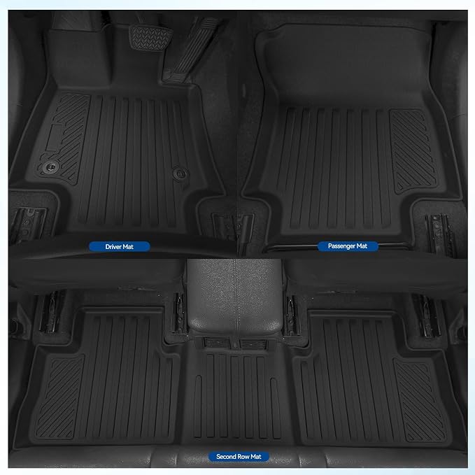 Custom Fit Floor Mats for Toyota RAV4 2013-2018, All Weather TPE Floor Liners with Trunk Mat & Backrest Protectors & Door Sill Guard, Odorless Full Set Interior Accessories