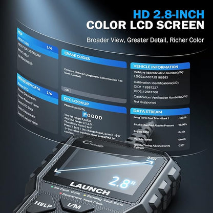 Launch CR529 OBD2 Scanner Diagnostic Tool, Full OBD2 Scanner for Car, Free Lifetime Upd. Check-Egine-Light Code Reader, 5 Years. Backup, Clear Codes, One Click I/M, for DIYers with Cars After 1996