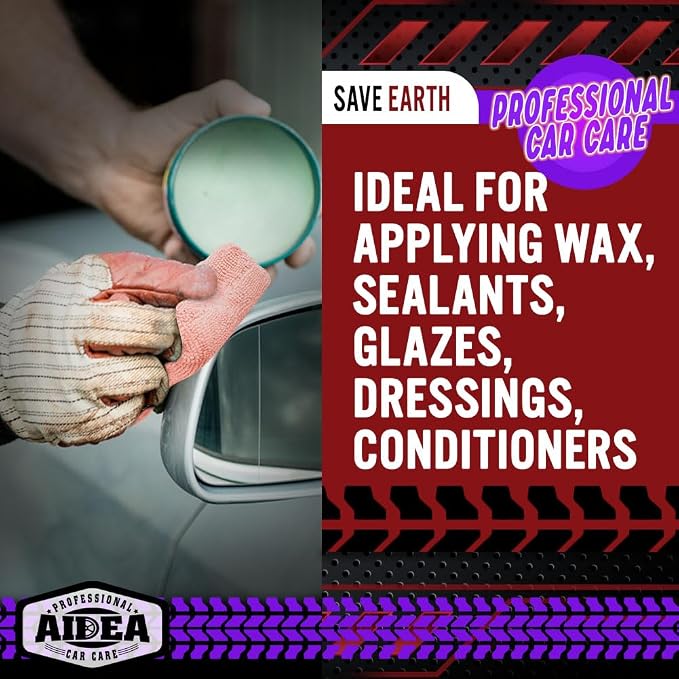 AIDEA Microfiber Applicator Pad-8Pack, Car Wash Sponge, Premium Microfiber Sponge and Cleaning Pads, Perfect for Effortless Wax, Sealant, and Conditioner Application, Car Detailing Supplies, Pink