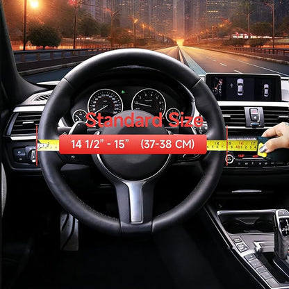 Diamond Steering Wheel Cover ，with Bling Crystal Rhinestone,Delicate and Anti-Slip Sparkly Sedan Steering Wheel Cover ，Adaptable to 14.5-15 inches Car Wheel Protector for Women Girl ，Black & Red