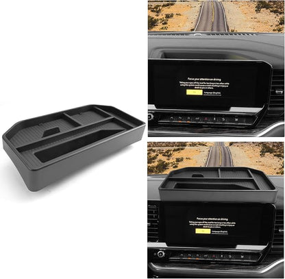 For Center Console Screen Organizer Tray ABS Materials Compatible with 2022–2026 Silverado&Sierra 1500/2024–2026 Silverado 2500HD/3500HD 13.4 Inch Center Console Screen Organizer