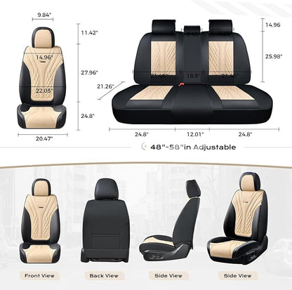 Coverado Car Seat Covers, Car Seat Covers Front Seats, 2-Pack Front Seat Cover, Nappa Leather Waterproof Seat Covers, Car Seat Protectors, Automotive Seat Covers Universal Fit for Most Vehicles