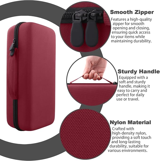 co2CREA Storage Case for Fanttik V8 Apex/Slim V8 Mate/V10 Apex/Slim V10 Mate Portable Mini Cordless Vacuum – Hard EVA Protective Carrying Bag with Accessory Organizer (Red Case)