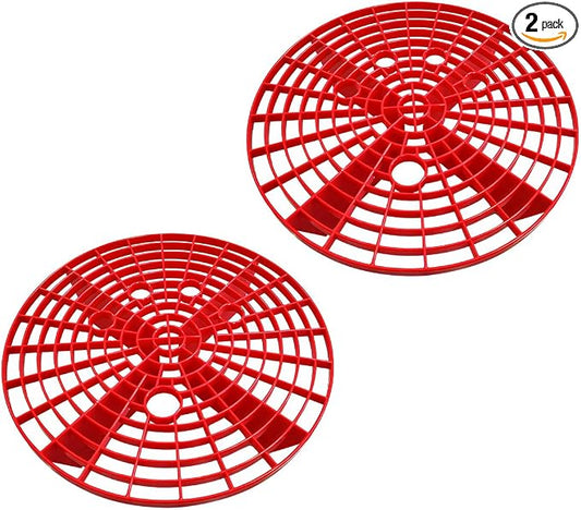 2 PCS Car Wash Bucket Inserts, Auto Detail Dirt Gaurd Buckets Filter Helps Remove Dirt Debris, Dirt Guard Insert Wash Filter Fits 12 Inch Diameter Bucket or 3-5 Gallon Buckets (Red)