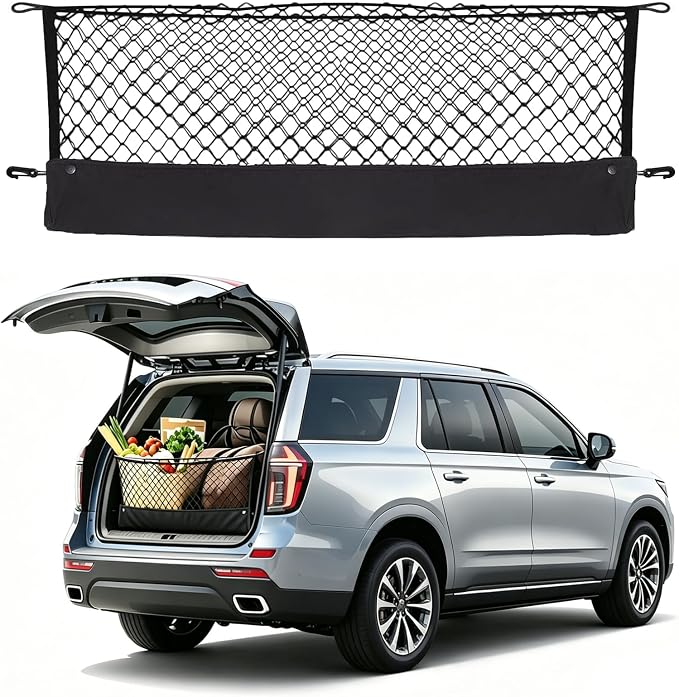 Envelope Style Cargo Net Compatible with Chevrolet Chevy Tahoe, GMC Yukon (Not for XL) New 2026 2025 2024 2023 2022 2021 2020 2019 2018 2017 2016 2015 Upgraded SUV Trunk Car Rear Tailgate Netting