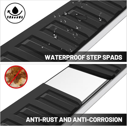 COMNOVA 6 Inches Running Boards Compatible with 2005-2023 Toyota Tacoma Double Cab, Running Boards & Steps for Tacoma (Steel)