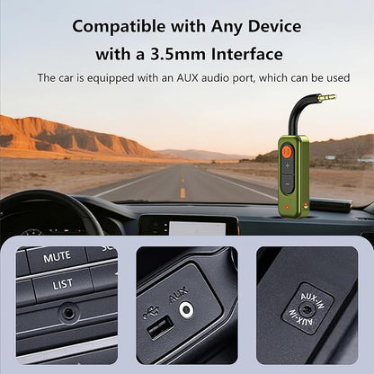 Bluetooth 5.4 Audio Receiver,3.5mm AUX Wireless Audio Adapter,Bluetooth Receiver for Car,Home Stereo,TV,Computer,Gym,Support aptX Low Latency