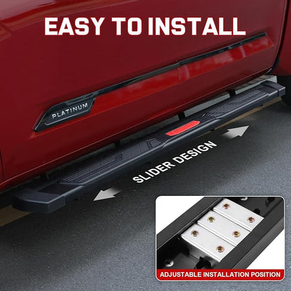 COMNOVA 6 Inch Running Boards Compatible with 2019-2026 Chevy Silverado/GMC Sierra 1500 Double Cab, 20-26 Silverado/Sierra 2500HD 3500HD. Carbon Steel Side Steps Nerf Bars with Non-Slip Plastic Pads.