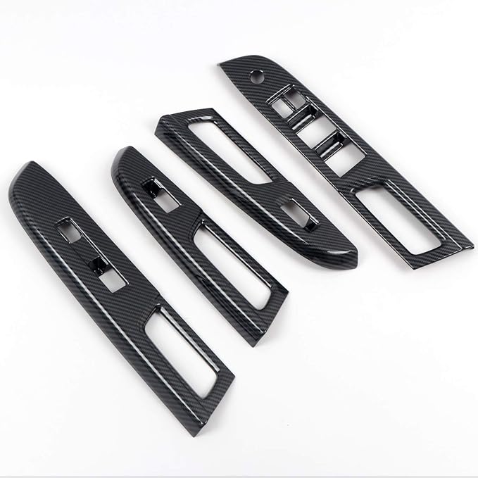 HIGH FLYING Carbon Fiber Grain Car Interior Accessories Window Switch Regular Cover Trim Kit ABS 4pcs LHD ONLY for Subaru WRX STI 2017 (Only Fit Year of 2017)