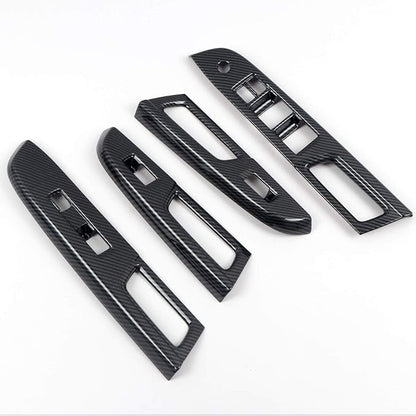 HIGH FLYING Carbon Fiber Grain Car Interior Accessories Window Switch Regular Cover Trim Kit ABS 4pcs LHD ONLY for Subaru WRX STI 2017 (Only Fit Year of 2017)