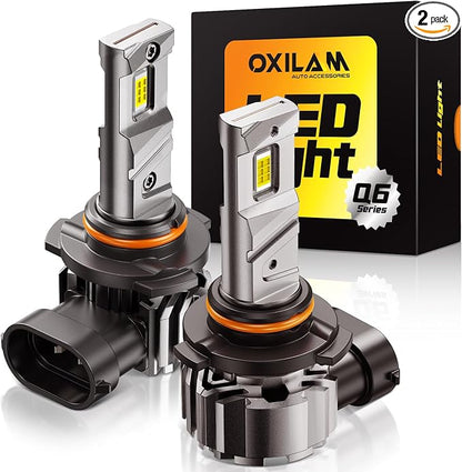OXILAM 9006/HB4 Fog LED Light Bulb, 900% Brighter 6500K Cool White, Anti-Flicker, 60,000Hrs Lifespan, 9006 LED Light Compatible with Cars Trucks SUVs, Pack of 2
