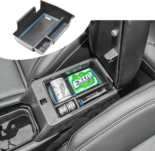 RUNROAD Center Console Organizer Tray Compatible with Jeep Compass 2022-2025 Accessories, Coin Holder Armrest Tray Secondary Storage Box Insert Console Organizer Card Container, Blue (NOT For Ltd)