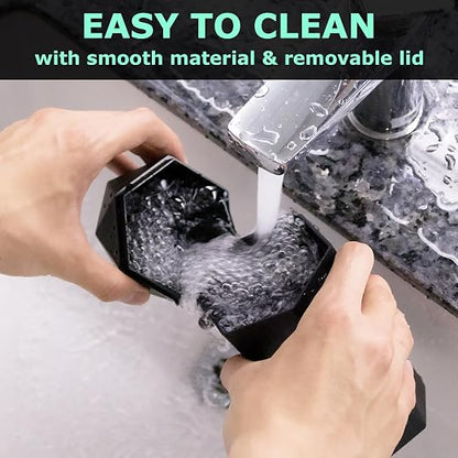 Car Trash Can with Lid, Leakproof Automotive Portable Trash Bin, Diamond Design Easy to Clean Plastic Desktops Dustbin Organizer for Car Home Office with 90pcs Trash Bags