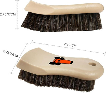 YeewayVeh Leather Cleaning Brush, Long Bristle Horse Hair Car Cleaning Brush for Car Interior Leather Seat and Home Furniture