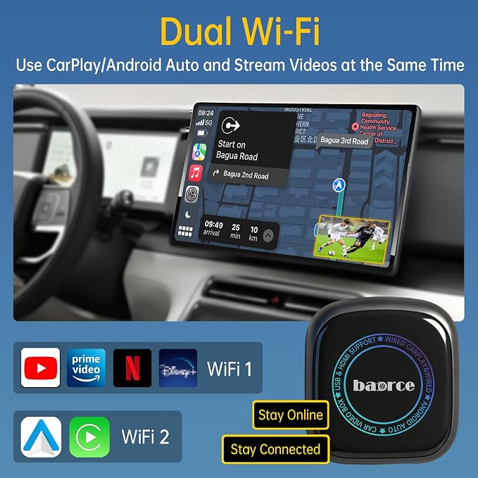 Magic Box 3.0 Max 2026 Upgrade - 32G Car Streaming Device with Netflix, YouTube, Prime Video, Wireless Apple CarPlay & Android Auto Adapter, Support HDMI Output & USB Drive, for OEM Wired CarPlay Cars