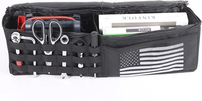 Aunginsy 1PCS Trunk Organizer Compatible with Toyota FJ Cruiser 2007-2021+, Car Right Side Trunk Storage Bag Backseat Hanging Storage Multi-Compartment Space Saving Accessories, With USA Flag Pattern