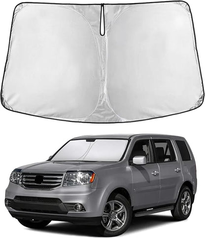 EcoNour Windshield Sunshade Compatible for Honda Pilot 2009-2013 2014 2015, Sun Visor for Front Windshield & Window Sun Shade Cover, UV Heat Blocker & Protector, Car Accessories