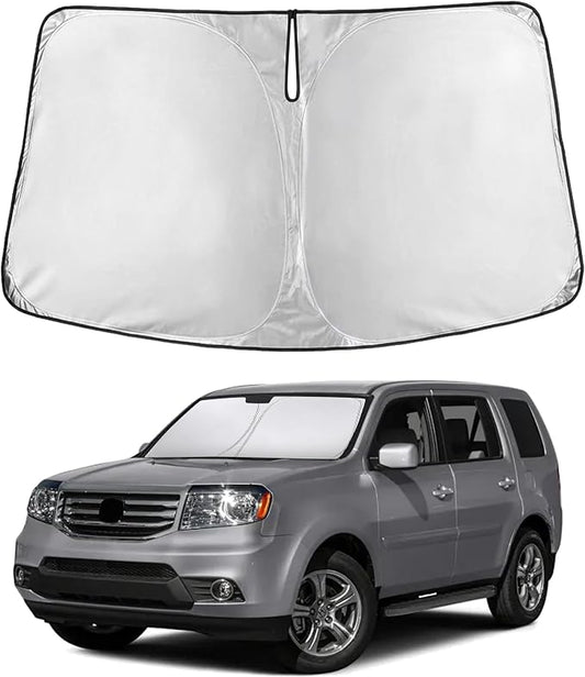 EcoNour Windshield Sunshade Compatible for Honda Pilot 2009-2013 2014 2015, Sun Visor for Front Windshield & Window Sun Shade Cover, UV Heat Blocker & Protector, Car Accessories