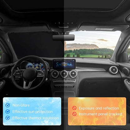 Windshield Sun Shade for Mercedes Benz GLC GLC260 GLC300 GLK 2016-2024 2025 2026 Sunshade Windshield UV Ray Reflector Front Window Shade Sun Visor for Benz Interior Accessories
