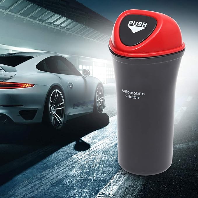 Automobile Dustbin Car Trash Can Garbage Can Leakproof Vehicle Trash Bin(Red)