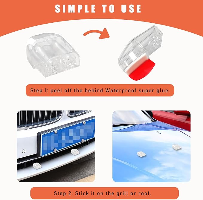 Dickno 4 PCS Deer Whistles for Car, Automotive Deer Warning Whistle Devices, Animal Warning Devices Avoids Collision, Universal Animal Alert Accessories for Vehicles (White)