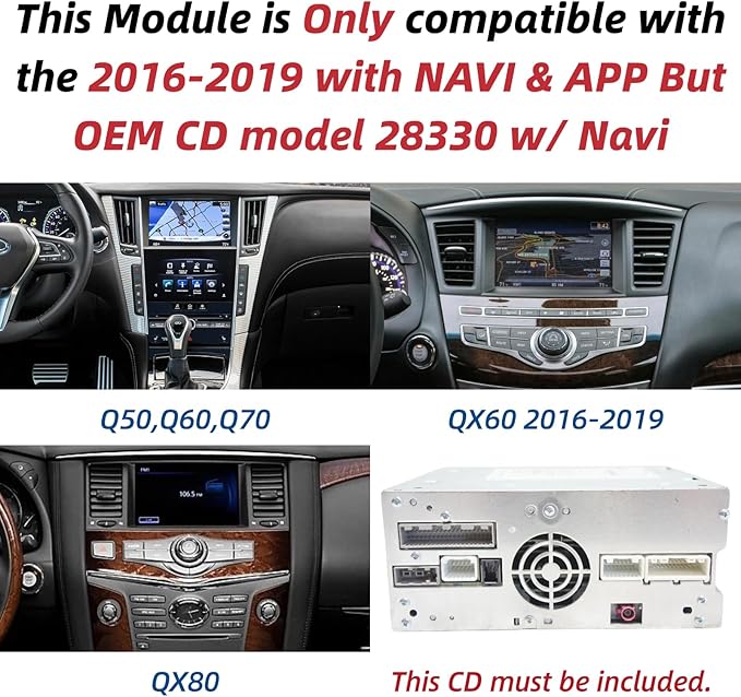 Wireless CarPlay & Android Auto Interface for Infiniti Q50 Q60 QX60 QX80 (2016-2019) – Fits 28330 Head Unit [Internal PCB Retrofit Kit] – Add Wireless CarPlay & Android Auto | Keep OEM Function