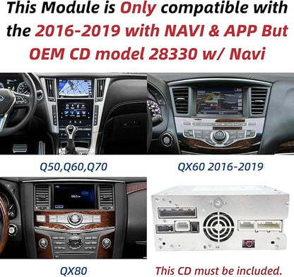 Wireless CarPlay & Android Auto Interface for Infiniti Q50 Q60 QX60 QX80 (2016-2019) – Fits 28330 Head Unit [Internal PCB Retrofit Kit] – Add Wireless CarPlay & Android Auto | Keep OEM Function