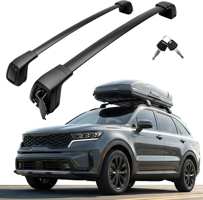 Aluminum Roof Rack Cross Bars Fit for 2021-2026 KIA Sorento & Sorento Hybrid with Flush Side Rails, Aerodynamic Rooftop Cargo Carrier Luggage with Anti-Theft Lock (Non-X-LINE)