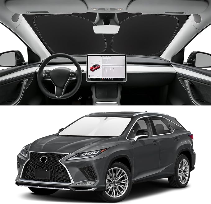 Custom Fit Windshield Sun Shade for Lexus RX 350 450h 2016-2022, Blocks UV & Heat, Front Window Sunshade Car Accessorie, Easy Fold & Store Keep Your Car Cooler
