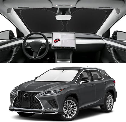 Custom Fit Windshield Sun Shade for Lexus RX 350 450h 2016-2022, Blocks UV & Heat, Front Window Sunshade Car Accessorie, Easy Fold & Store Keep Your Car Cooler